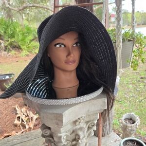 San Diego Hat Company Black Extra Wide Floppy Brim Sun Hat